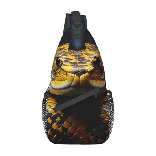 Bolso Sling Bag cruzado estampado serpiente amarillo miniatura 1