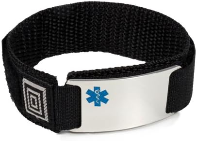 Miniatura 7 de Teniendo prednisone Deporte Medical ID pulsera de Alerta con Negro Velcro muñeca banda.