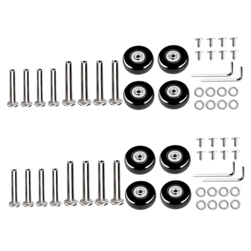 OKUMEYR スーツケース キャスター 交換用 静音ラバー製キャスターキット 簡単取り付け 旅行用修理アクセサリー ユニバーサル対応