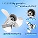 FYMP OEM Upgrade 11/12/13/14/15p Stainless Steel Outboard Boat Propeller for Yamaha Engines 40-60HP,13 Tooth,RH (11 5/8 x 11-G)