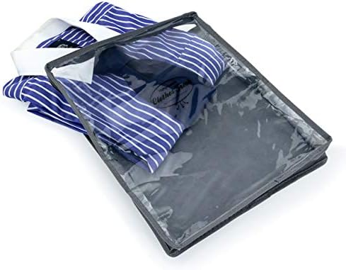 HANGERWORLD Pack of 5 Grey Breathable Cashmere Jumper Clothing Storage Pouch Bag with Clear Front - Image 4
