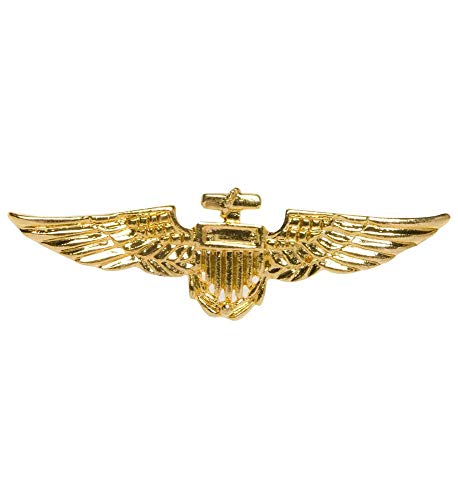 shoperama Goldenes Fliegerabzeichen Brosche Aviator Stewardess Pilot Abzeichen Anstecker