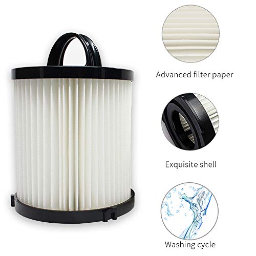 SaferCCTV Replacement EF6 HEPA Filter and Washable Reusable Cup Filter Vacuum Filter DCF-21 Replace#67821, 68931, 68931A, EF91 Replacement for Eureka Airspeed AS1000 Series Upright Vacuum Cleaners (2 Set)