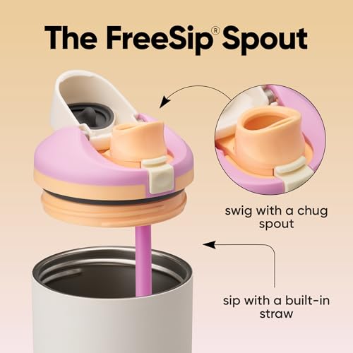 Image of Owala FreeSip Tumbler Insulated Stainless Steel Water Bottle with Built-in Straw and Side Handle, For Travel, Work, School, and Sports, 40oz, BPA Free, Leak Proof, Deaybreak