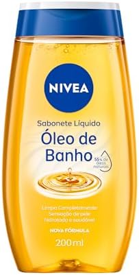 NIVEA Sabonete Líquido Óleo de Banho 200ml, Limpeza Corporal, Pel...