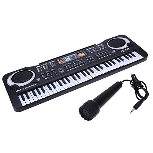 Kinder-Klavier-Tastatur, tragbares 61 Tasten Klavier Musik für Kid - Mikrofon und USB-Ladekabel - Elektronische Musikinstrumente für Kinder