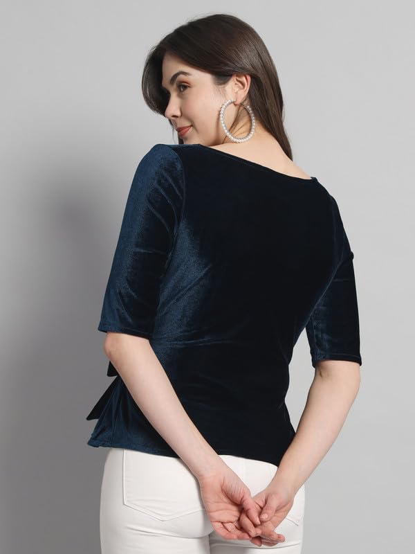 Image of Vaararo Women Dress Shirt, Velvet, Regular Fit