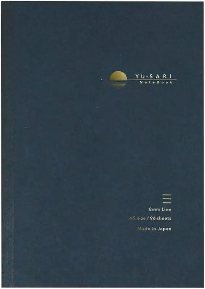 Caderno de linha YU-SARI A5 de 8 mm para caneta-tinteiro, artigos de papelaria NAKABAYASHI do Japão, azul marinho