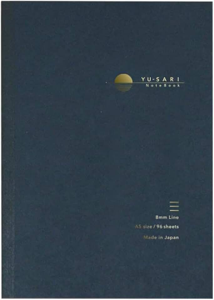 Caderno de linha YU-SARI A5 de 8 mm para caneta-tinteiro, artigos de papelaria NAKABAYASHI do Japão, azul marinho