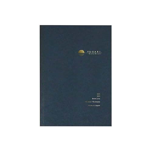 YU-SARI A5 8mm Line Notebook for Fountain Pen, NAKABAYASHI Stationery from JAPAN, Navy Blue