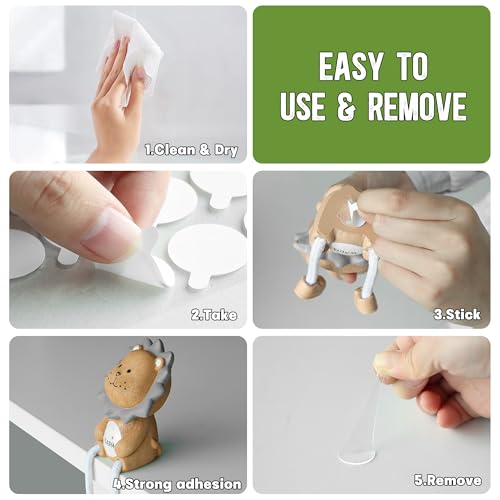 Glue Dots Double Sided, 100PCS Sticky Dots for Wall Decorations, Posters, Balloons - 0.4" Removable Clear Adhesive Dots, No Damage Museum Putty for Home & Party & Crafts Use - Image 5