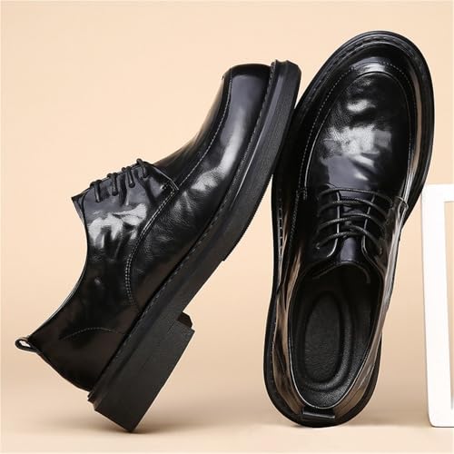 Men's British Style Derby Shoes Spring Wedding Business Formal Oxfords Thick Sole Elevator Casual Leather Shoes for Groom3