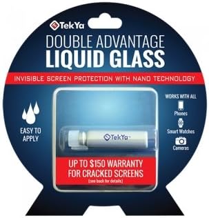 TekYa Double Advantage Universal Liquid Glass Screen Protector - $150 Screen Replacement Guarantee - for Your Phone or Tablet - Retail Packaging