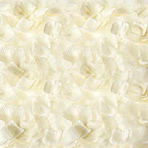 Tucnoeu 599215_2_C2C3DYSL 1200Pcs White Fake Rose Petals For Wedding,Rose Petals Artificial Flower Petals,For Romantic Night Marriage Proposa Wedding Valentine'S Day Party Decoration thumb #7