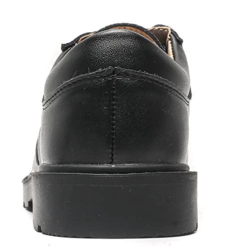 Dadawen Boys Girls Classic Leather Lace-Up School Uniform Oxfords Comfort Casual Dress Shoes Loafers Flats (Toddler/Little Kid/Big Kid) Black Us Size 10 M Toddler #TOP4