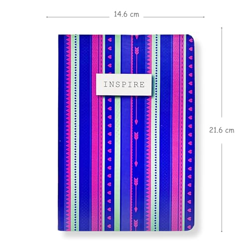 Image of Notebook Set, Premium Hardcover Journal, Bookmark and Matching Box |192 Ruled Pages, 80 GSM | A5 Ruled Writing Notebook for Girls, School & Office | Inspire Blue