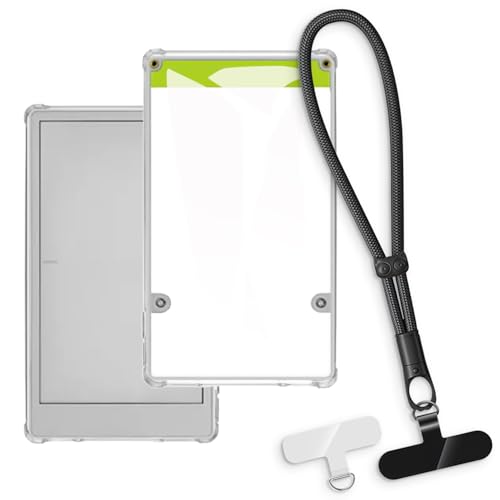 OAGELIM 2-in-1�ی�P�[�X�ƃ��X�g�X�g���b�v M5 Stack Paper S3 ESP32-S3 �Ƃ̌݊������� ���O���\�ȃ��j���[�h�t���d�b�J�o�[�A����~�ߕ����h�~�O���b�v�n���h�� (�N���A + �u���b�N)