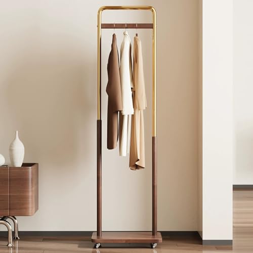 Porte-manteau sur pied mobile avec penderie et rangement chaussures 48 cm