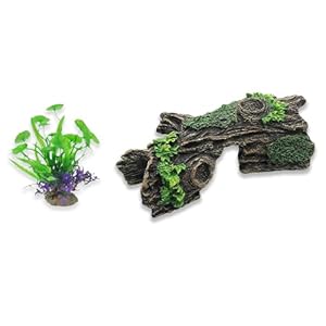 Resin Hollow Tree Trunk, Aquarium Decor, Betta Fish Cave House Decoration Dimensions: 6.1 inches × 2.48 inches × 1.97 inches