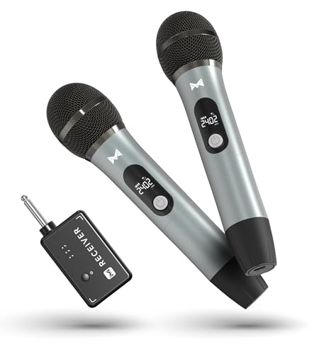 Wireless Microphones, Wireless Microphone with One-To-One Chip Connection, Volume Control, 200-Foot...