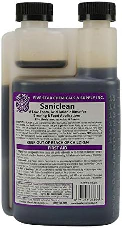 Five Star Saniclean - 16 Ounce - Brew Sanitizer Low Foaming Acid Anionic  Final Rinse