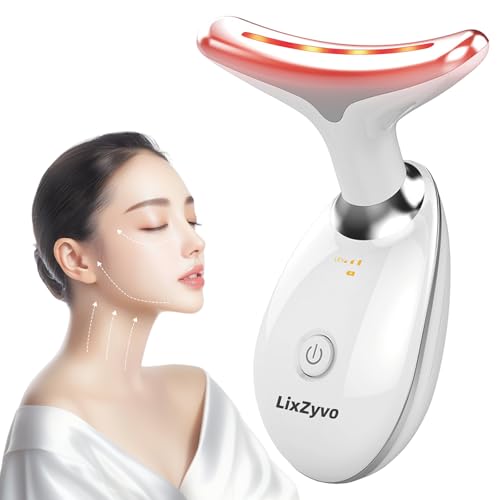 LixZyvo جهاز أصلي للعناية بالوجه والرقبة بمصابيح LED سبعة ألوان Soothing Thermal Care Smart Skin-Touch Sensor facial massager face lifting device facial device electric face massager