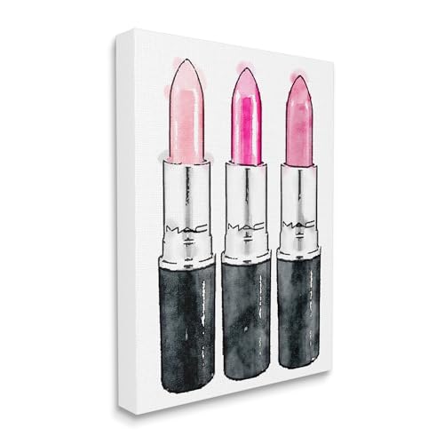 Image of 'Three Pink Lipsticks'| Canvas Art | Stupell Industries | 24 x 30 Inches, Easy to Hang and Sturdy, Made in USA, by Amanda Greenwood