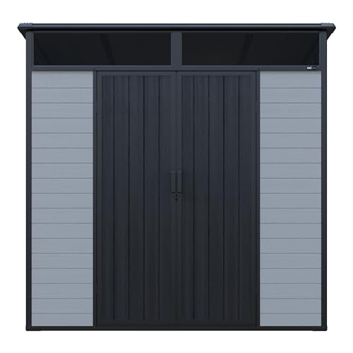 AXI Axel Cobertizo de Jardin de Plastico,Ggris | para Exteriores, Terraza o Camino | Armario, Trastero, Contenedor | 215 x 206 x 204 cm � Superficie: 4,4 m�