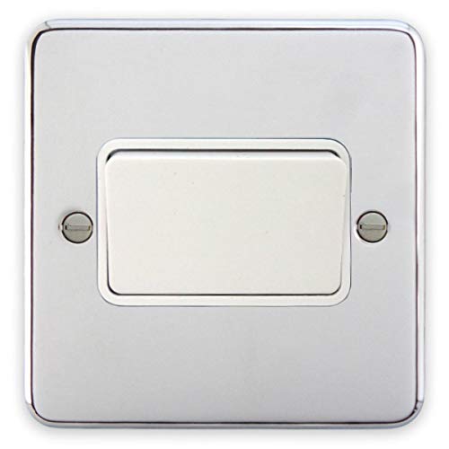 Deta 1949CHW Fan Isolator Switch TP Polished Chrome/White Insert - 10 Amp