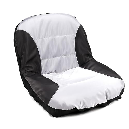 Lizusidtsy Universal Riding Lawn Mower Tractor Seats Cover Padded Comfort Pad Storage Pouch Lawn Mower Replacement Parts Black+Gray