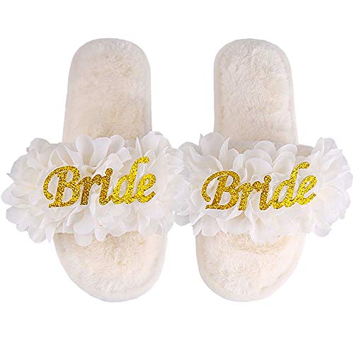 PGN ART Women’s Bride Slippers For Wedding Day Bride To Be Gifts For Her Bachelorette Gifts For Bride Gifts Engagement… - Image 3