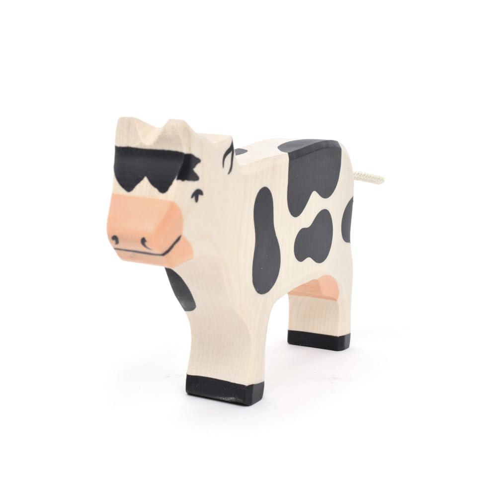 Amazon.co.jp: Holztiger > Animal Black Cow Standing Wooden Toy 