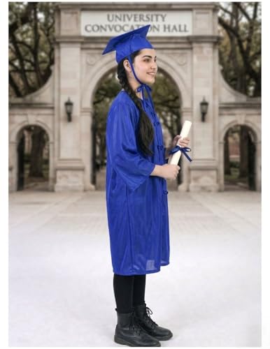 Image of BookMyCostume Blue Graduate Convocation Graduation Day Gown Kids & Adults Fancy Dress Costume 14-16 years /Adult M-L