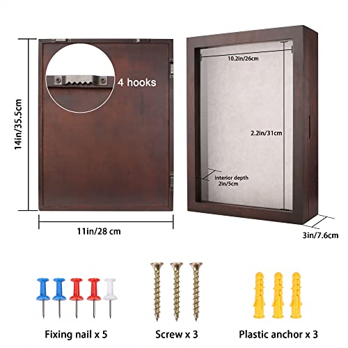 Siondoux Shadow Box Frame, 11X14 Wooden Shadow Box Display Case Pet Memorial Shadow Box Baby Photo Boxes Frames Shadow Box For Jersey Display Keepsakes Photos Flowers Wedding Medal, Wall And Tabletop #TOP6