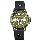 bruno banani BR30032 Trenos Uhr Herrenuhr Lederarmband Metall 50m Analog Datum schwarz