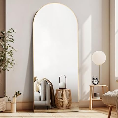 CASSILANDO Arched Full Length Mirror, Gold Cover