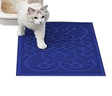 PetLike Cat Litter Mat Kitty Litter Mats for Tray Boxes, Kitty Litter Trapping Mat House Floors Clean (Blue)