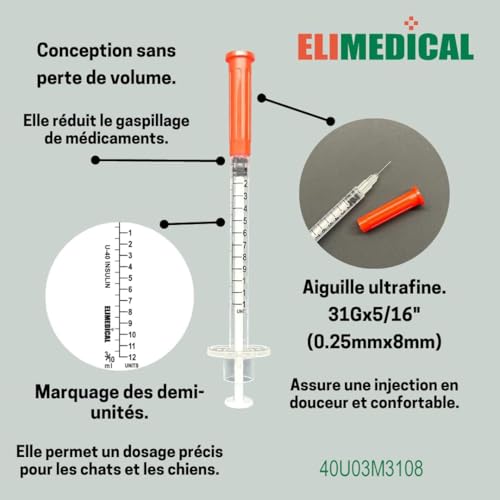 100 Stück 0.3ml/cc 31g x8mm Kunststoff Multiple Uses Messwerkzeuge U-40, 40U03M3108
