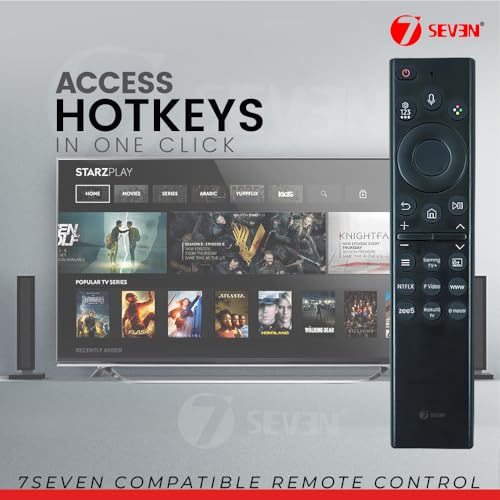 Image of 7SEVEN Compatible with Samsung TV Remote RM-G2700 V4 Model with Bluetooth Voice Command Suitable for Neo OLED 8K Gaming Series Television - Match Remotes Key by Key Exactly with Existing Remote