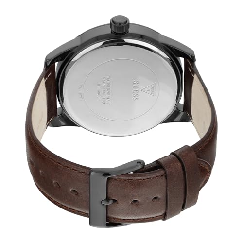 Image of GUESS Round 47mm Gunmetal Dial Analog Men Watch - U1408G3M