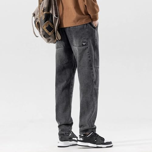 Jeans Pants Trousers Denim Men's Loose Retro Cone Classic Japanese Stretch3