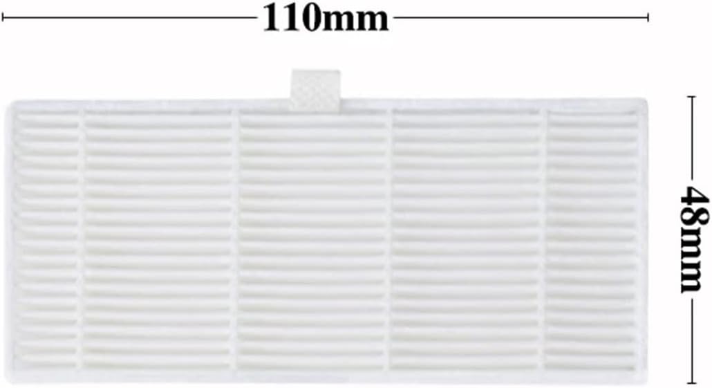 White rectangular HEPA filter with dimensions 110mm by 48mm
