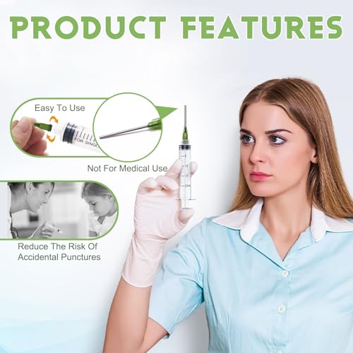 24 Stück Multifunktionale Kunststoffspritze, Industrielle Transparent Kunststoffspritze, Spritzen Set mit Stumpfen Nadeln Kappen, Wiederverwendbare Spritze für Flüssigkeitsmessung Haustierfütterung