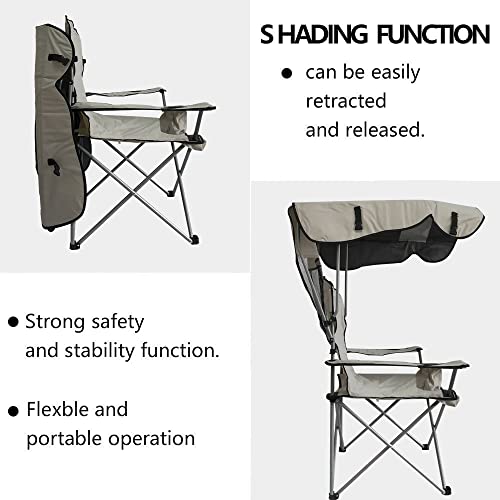 Plko Camping Chairs With Canopy, Portable Quad Lawn Chair For Adults, Folding Recliner Chair With Cup Holder Outdoor Events And Shade,Support 350 Lbs,White… #TOP4