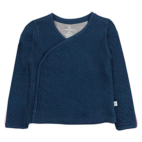Image of HonestBaby Side-Snap Matelasse Mini Quilted Top in Cozy 100% Organic Cotton Infant Baby Boys, Girls, Unisex