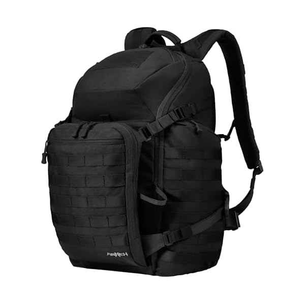 AMHEH 52L Tactical Backpack - 1050D 72 Hour Emergency Get Home Bug Out Bag with 17" Laptop and Helmet Pocket Heavy Duty Work (Black)