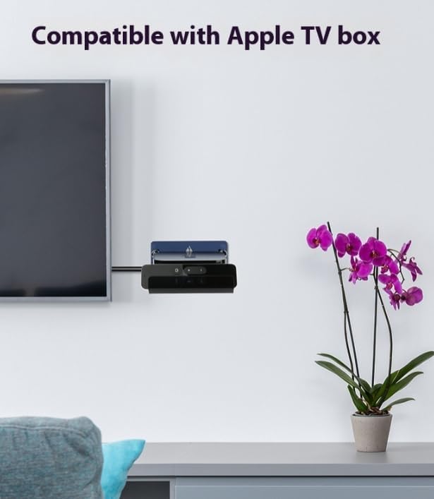 Coyktonty Wall Mount Holder for Fire TV Cube 1st/2nd Gen and Apple TV Box, eero 6 Router and Extender Acrylic Wall Stand Save Spacing for Wall,Furniture.