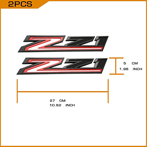 Image of 2PC 3D Raised Letters Z71 Hood Side Emblem with Adhesive Backing Fits for Silverado Automotive Decoration(Red Black)