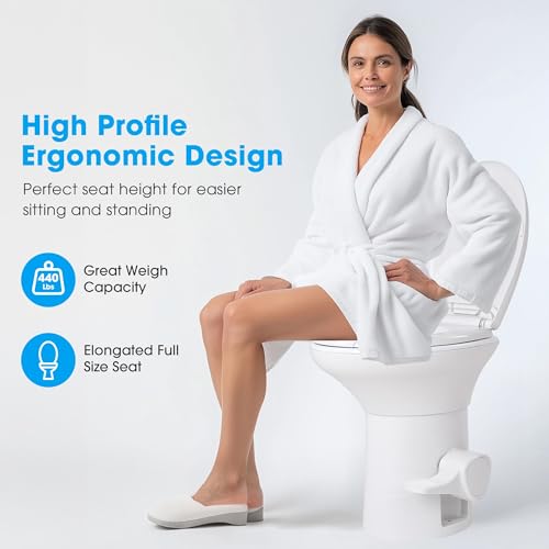 Image of AW RV Toilet Porcelain Enamel & HDPE Gravity Flush Camper Trailer Toilet