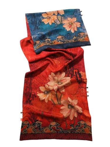 Écharpe en soie de mûrier HangErFeng rouge XL style cheongsam